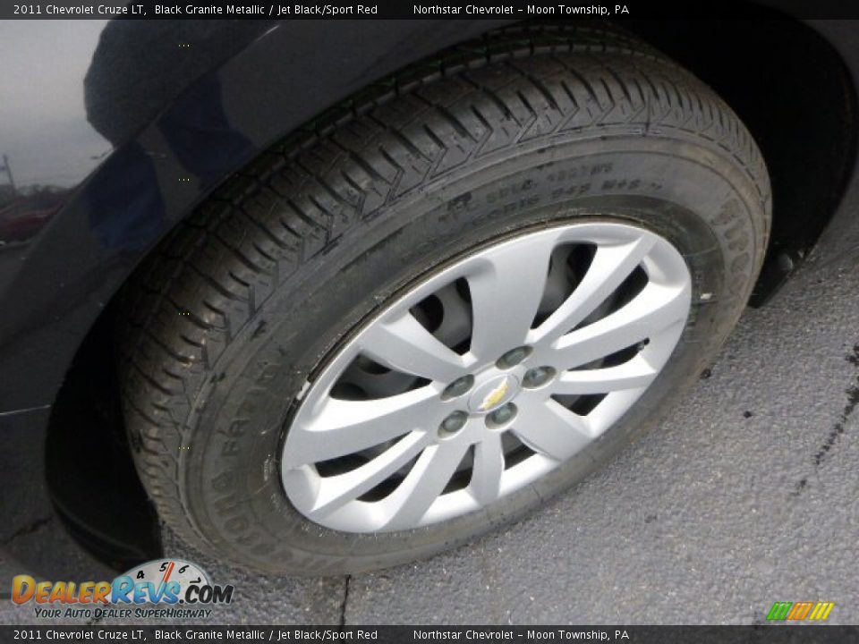 2011 Chevrolet Cruze LT Black Granite Metallic / Jet Black/Sport Red Photo #9