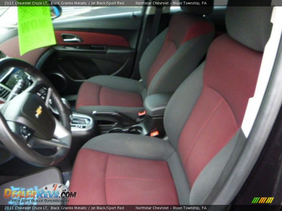 2011 Chevrolet Cruze LT Black Granite Metallic / Jet Black/Sport Red Photo #10