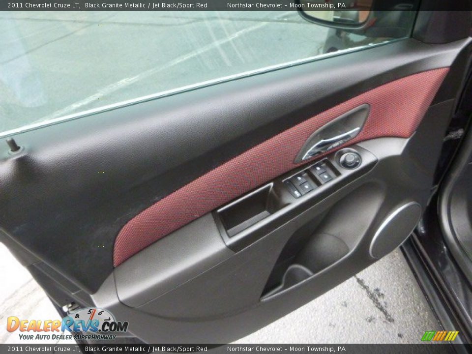 2011 Chevrolet Cruze LT Black Granite Metallic / Jet Black/Sport Red Photo #14