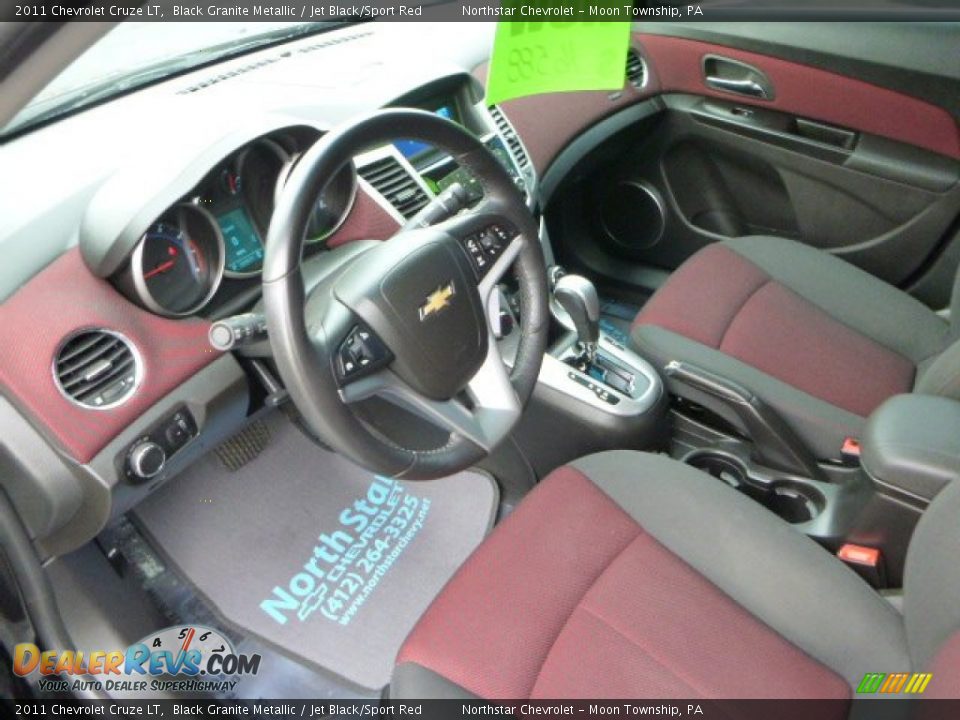 2011 Chevrolet Cruze LT Black Granite Metallic / Jet Black/Sport Red Photo #15