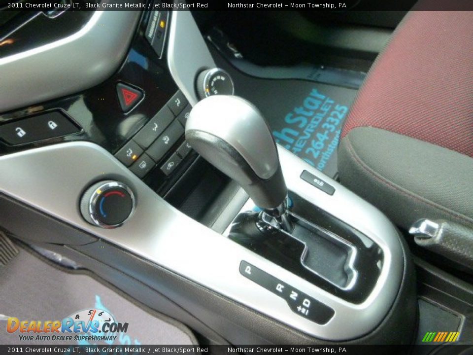 2011 Chevrolet Cruze LT Black Granite Metallic / Jet Black/Sport Red Photo #16