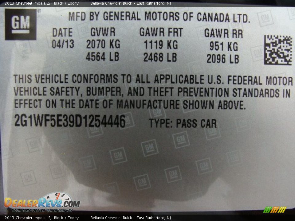 2013 Chevrolet Impala LS Black / Ebony Photo #15