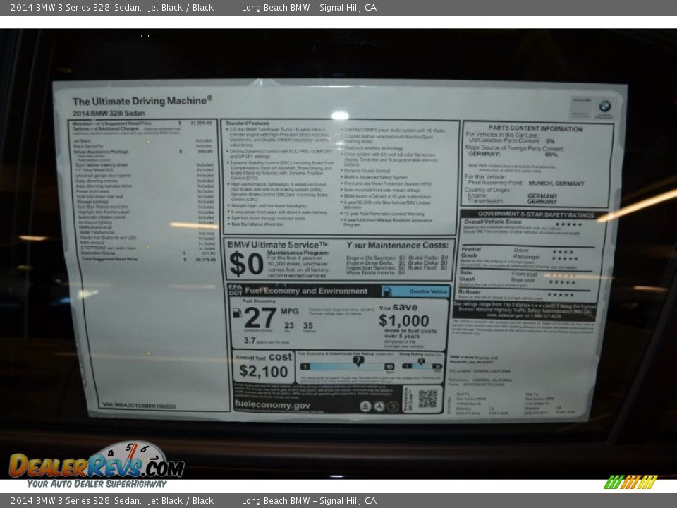 2014 BMW 3 Series 328i Sedan Jet Black / Black Photo #5