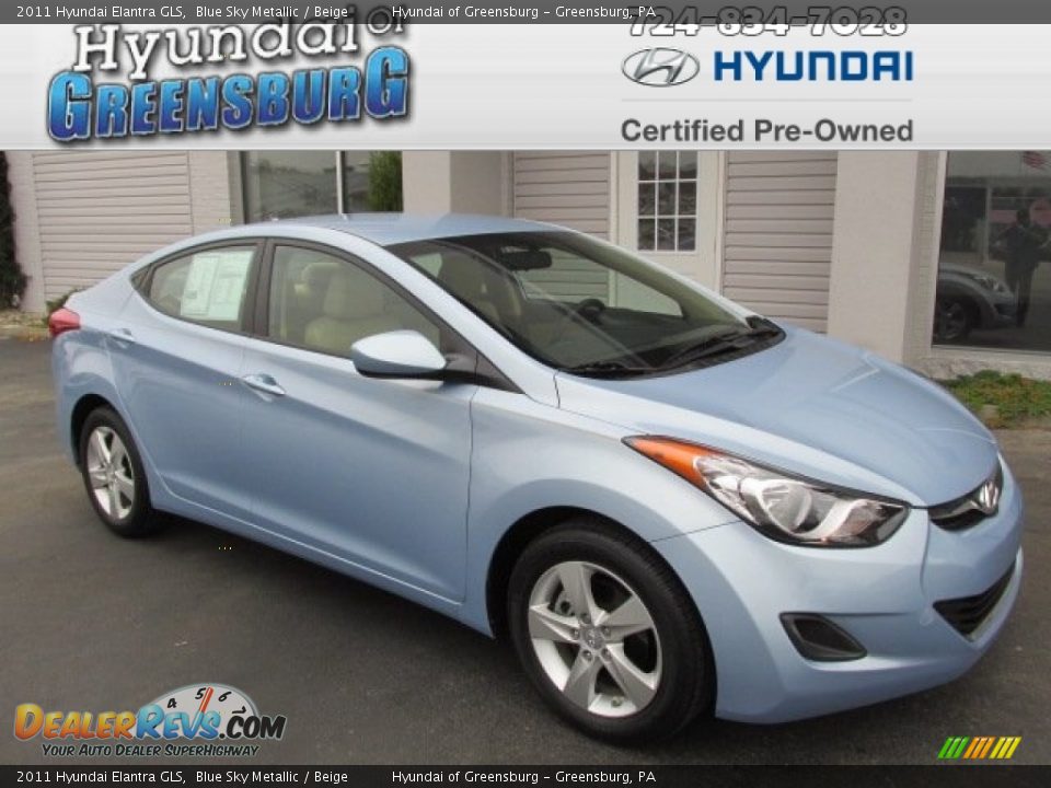 2011 Hyundai Elantra GLS Blue Sky Metallic / Beige Photo #1