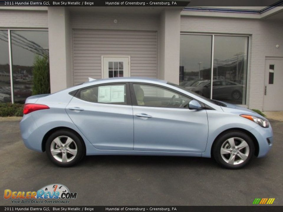 2011 Hyundai Elantra GLS Blue Sky Metallic / Beige Photo #2
