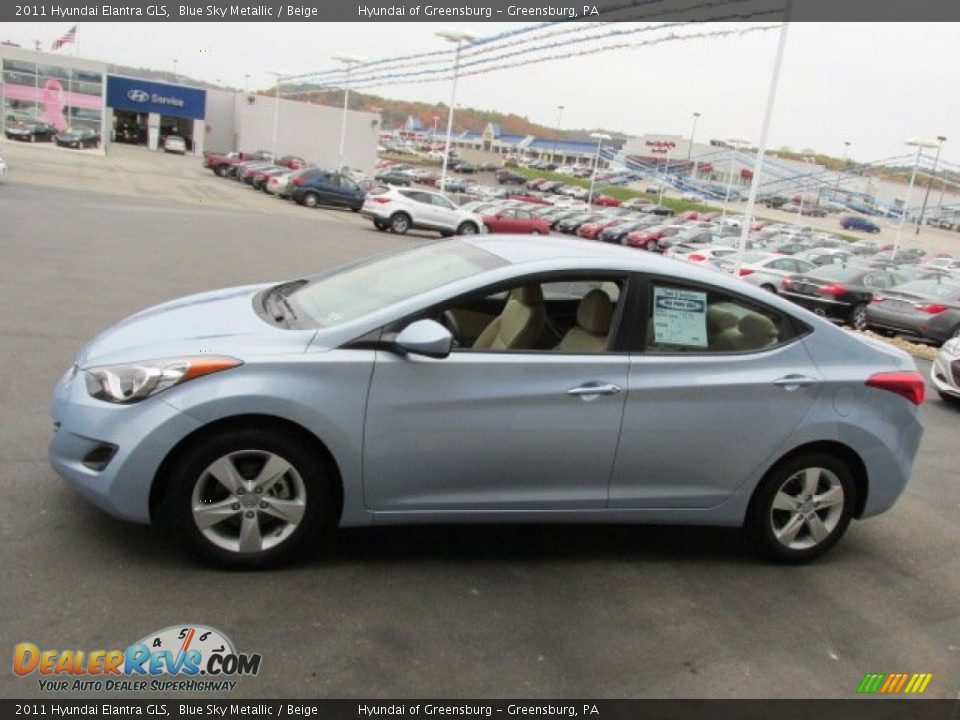 2011 Hyundai Elantra GLS Blue Sky Metallic / Beige Photo #6