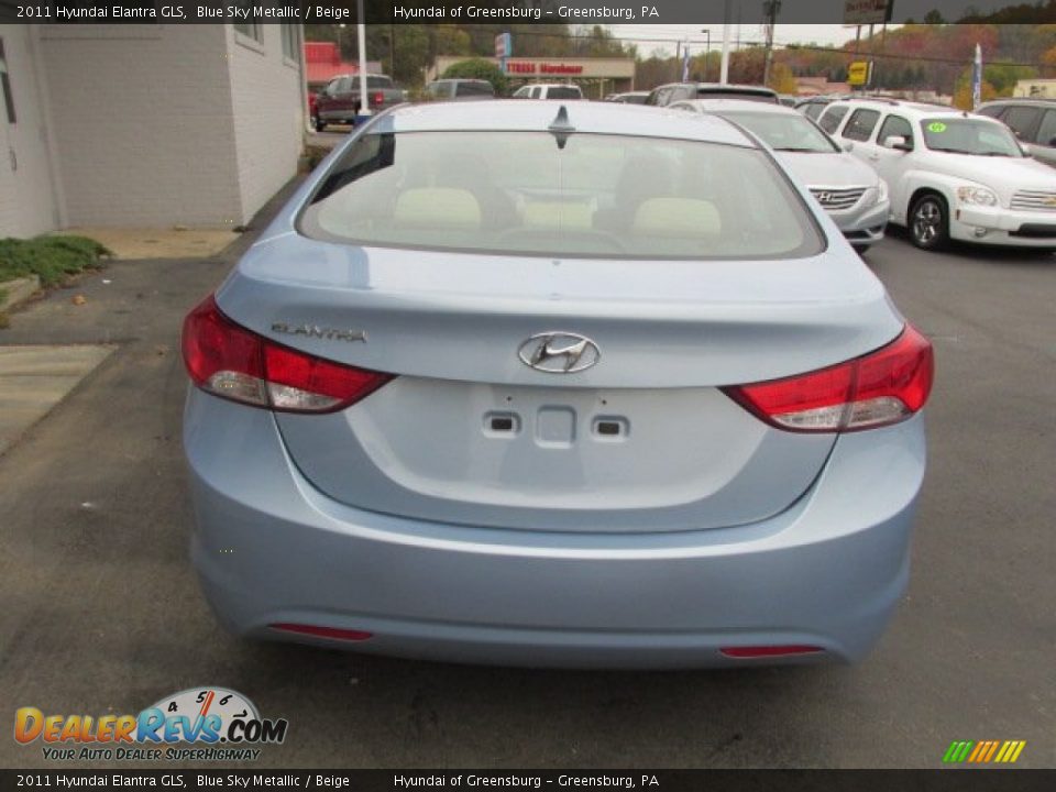2011 Hyundai Elantra GLS Blue Sky Metallic / Beige Photo #8