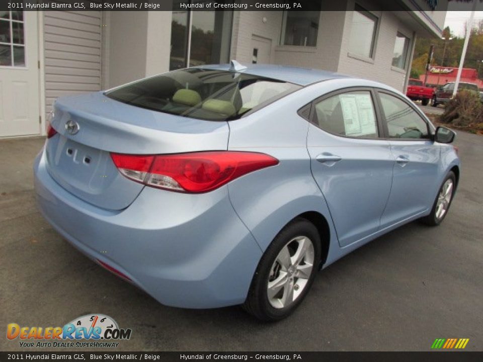 2011 Hyundai Elantra GLS Blue Sky Metallic / Beige Photo #9