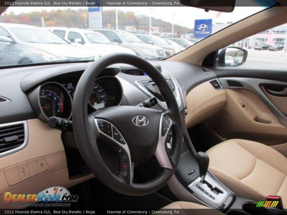 2011 Hyundai Elantra GLS Blue Sky Metallic / Beige Photo #12