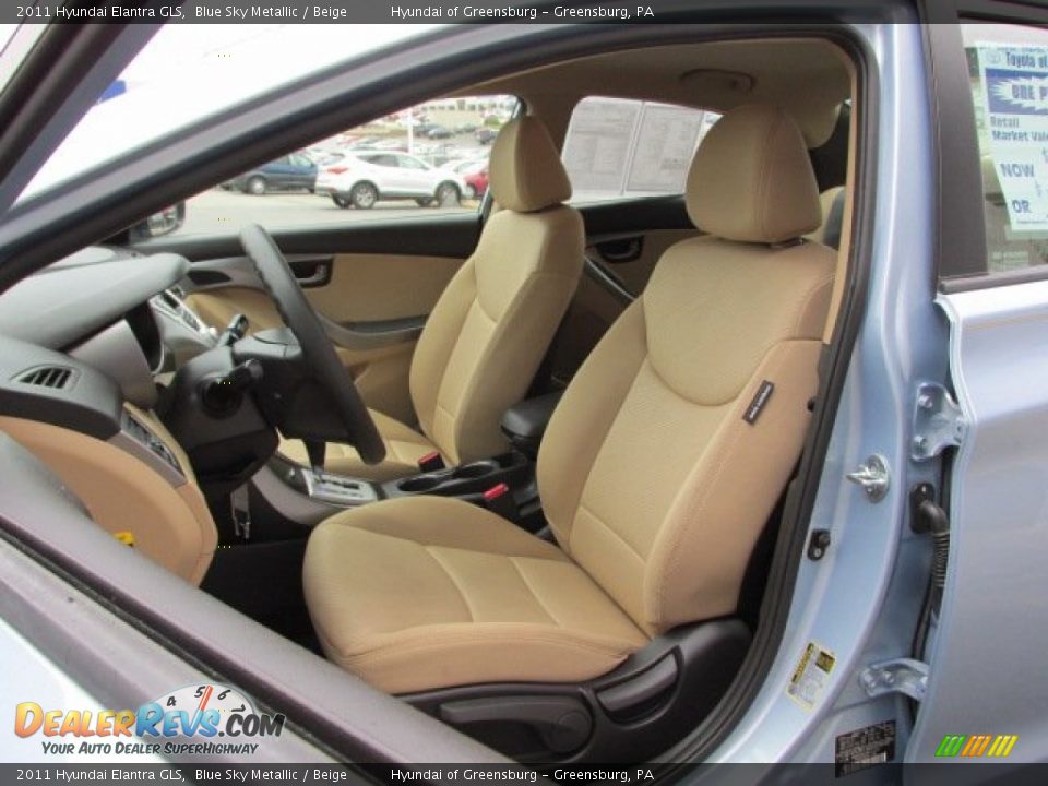 2011 Hyundai Elantra GLS Blue Sky Metallic / Beige Photo #13