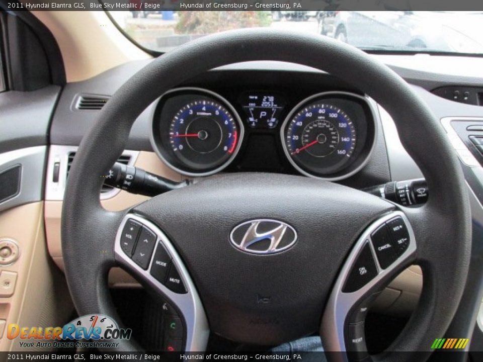 2011 Hyundai Elantra GLS Blue Sky Metallic / Beige Photo #18