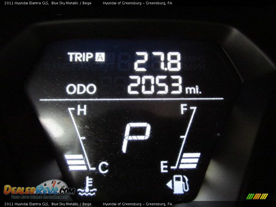 2011 Hyundai Elantra GLS Blue Sky Metallic / Beige Photo #25