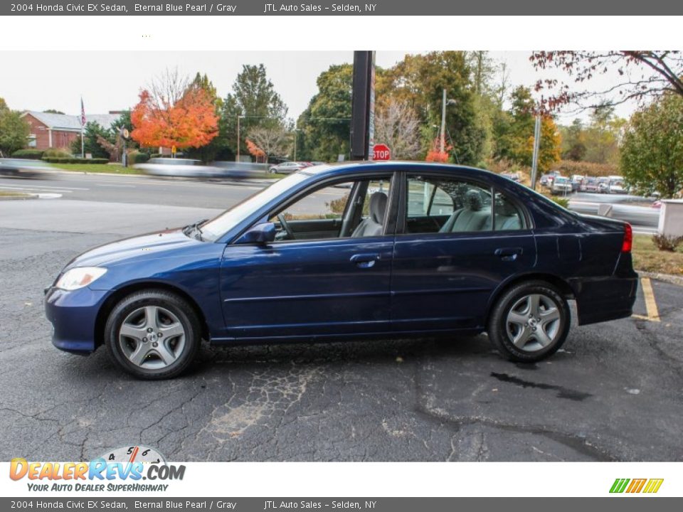 2004 Honda Civic EX Sedan Eternal Blue Pearl / Gray Photo #3