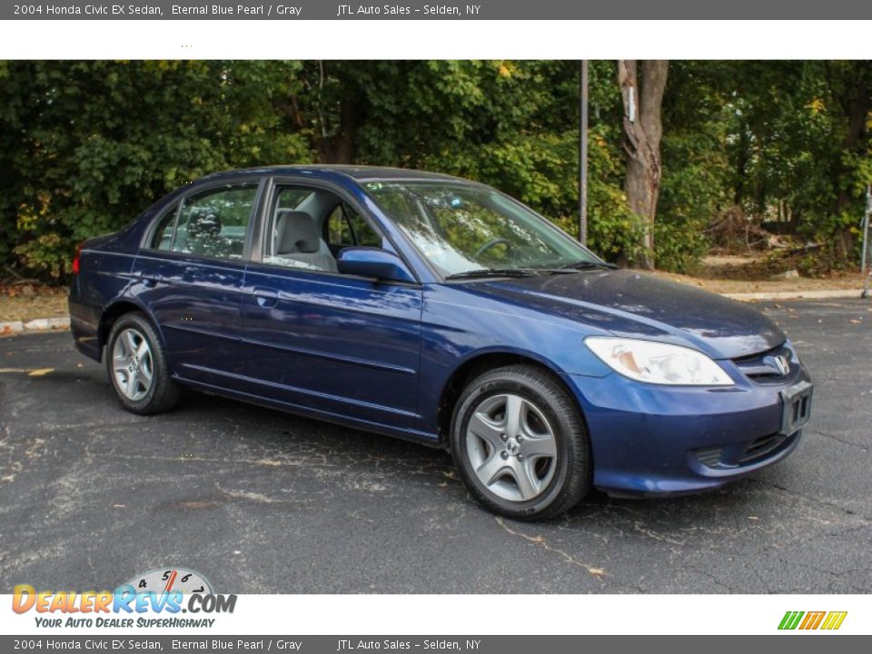 2004 Honda Civic EX Sedan Eternal Blue Pearl / Gray Photo #8