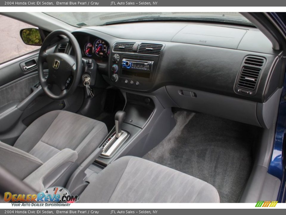 2004 Honda Civic EX Sedan Eternal Blue Pearl / Gray Photo #9