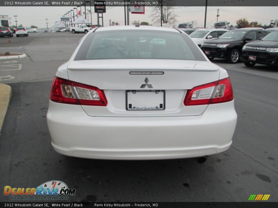 2012 Mitsubishi Galant SE White Pearl / Black Photo #6