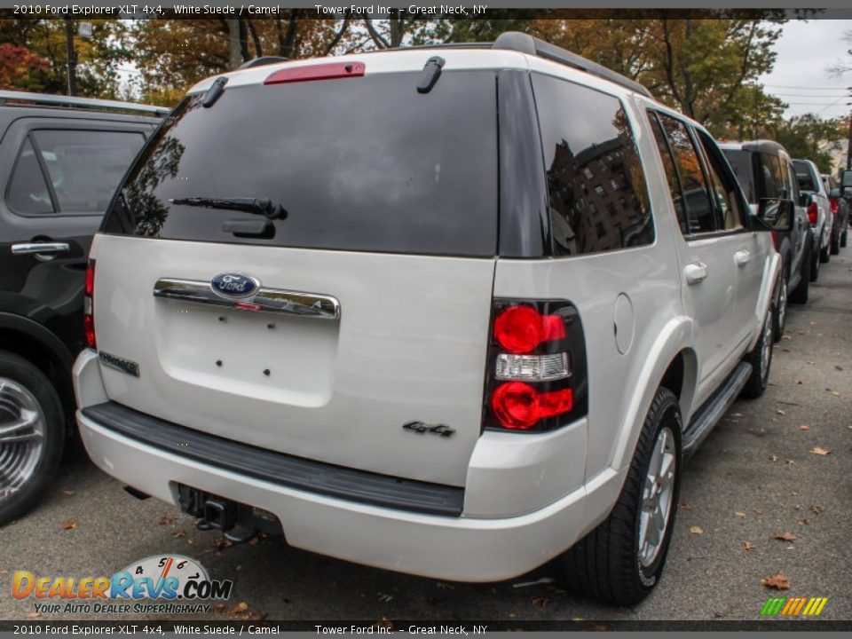 2010 Ford Explorer XLT 4x4 White Suede / Camel Photo #4