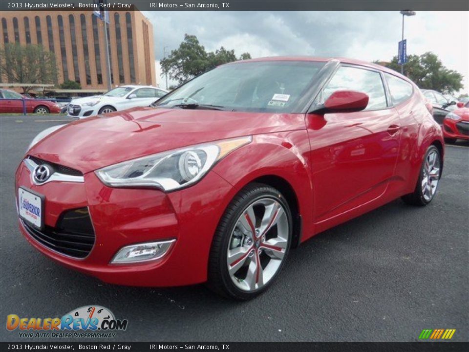2013 Hyundai Veloster Boston Red / Gray Photo #1