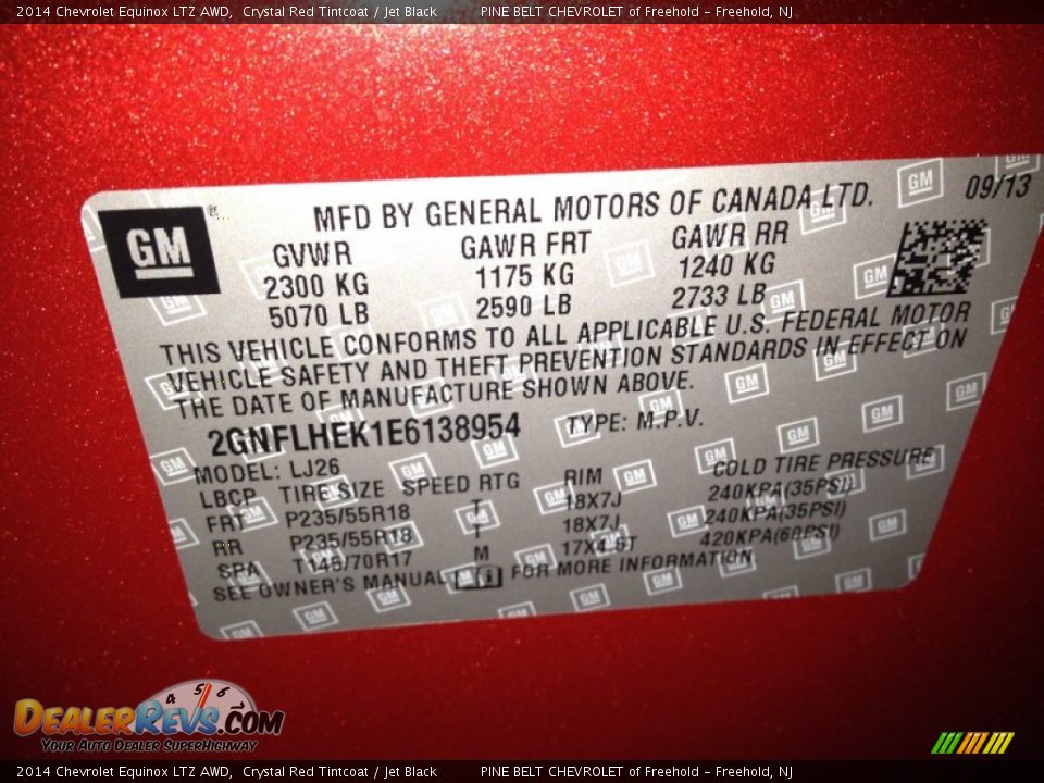 2014 Chevrolet Equinox LTZ AWD Crystal Red Tintcoat / Jet Black Photo #9