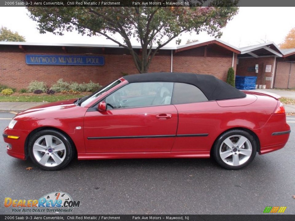 2006 Saab 9-3 Aero Convertible Chili Red Metallic / Parchment Photo #2
