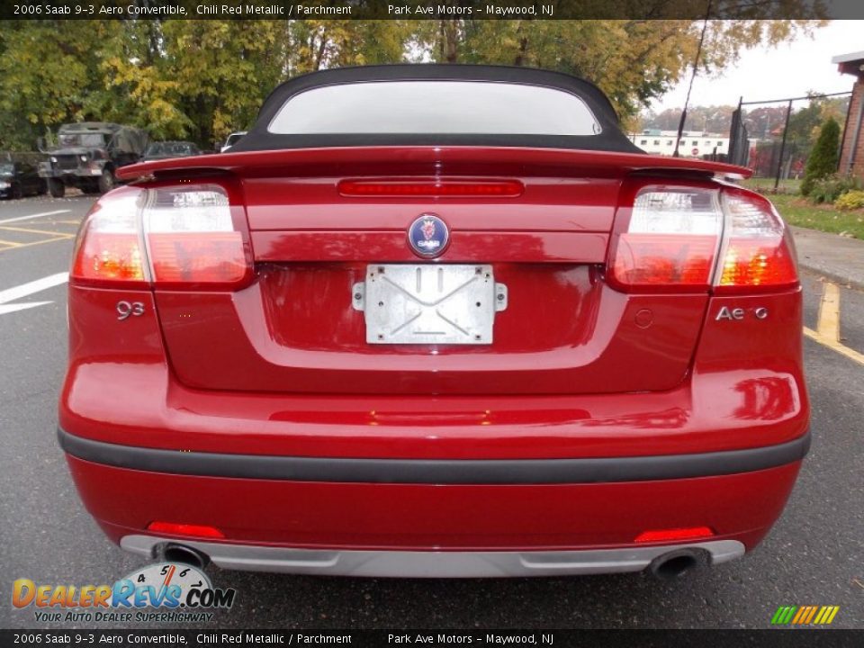 2006 Saab 9-3 Aero Convertible Chili Red Metallic / Parchment Photo #4