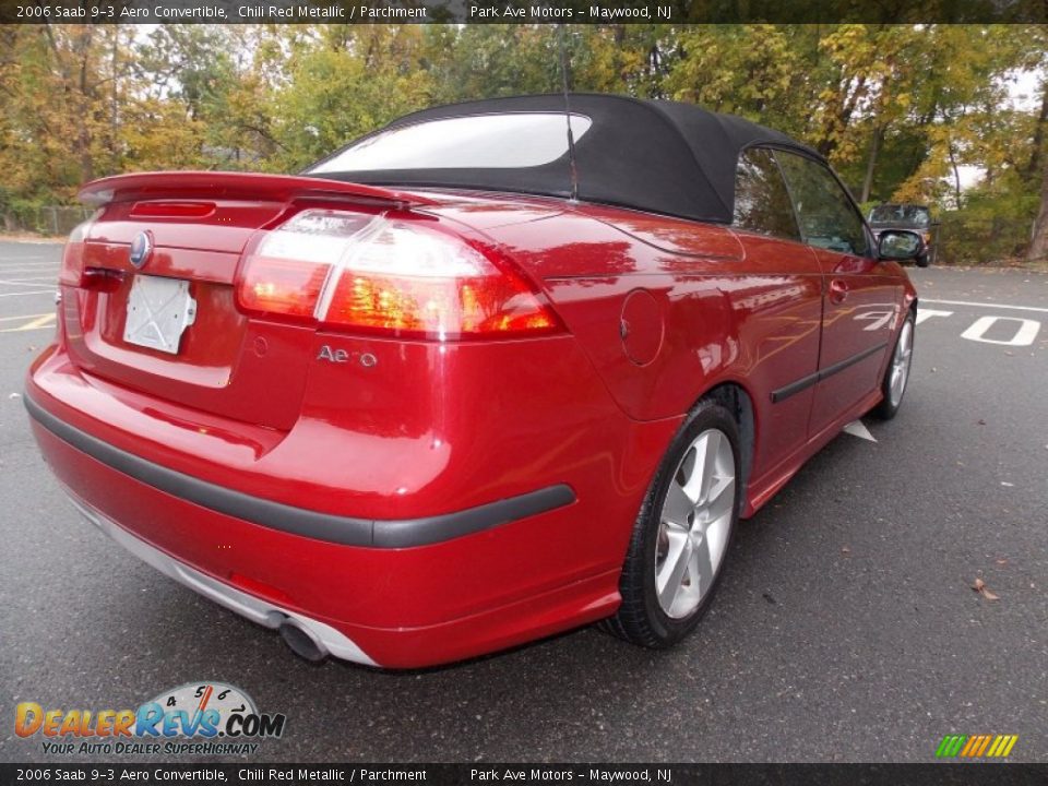 2006 Saab 9-3 Aero Convertible Chili Red Metallic / Parchment Photo #5