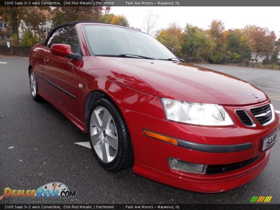 2006 Saab 9-3 Aero Convertible Chili Red Metallic / Parchment Photo #7