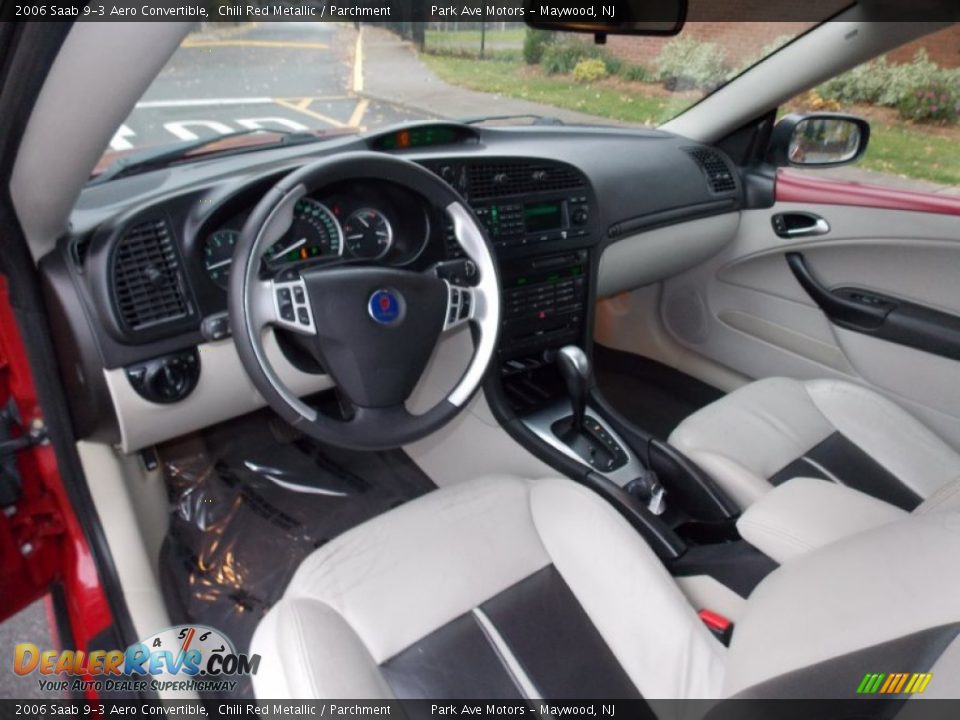 2006 Saab 9-3 Aero Convertible Chili Red Metallic / Parchment Photo #13