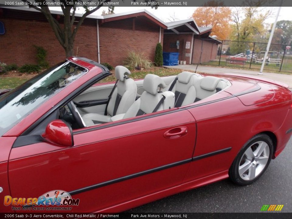 2006 Saab 9-3 Aero Convertible Chili Red Metallic / Parchment Photo #26