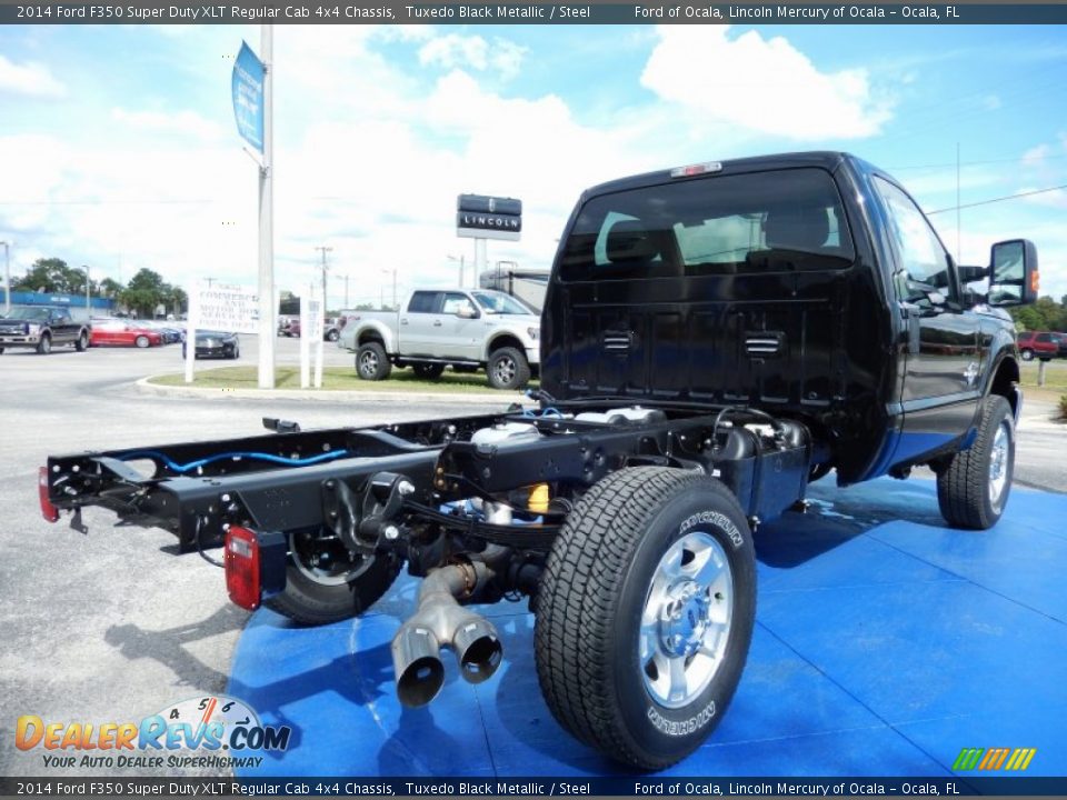 2014 Ford F350 Super Duty XLT Regular Cab 4x4 Chassis Tuxedo Black Metallic / Steel Photo #3