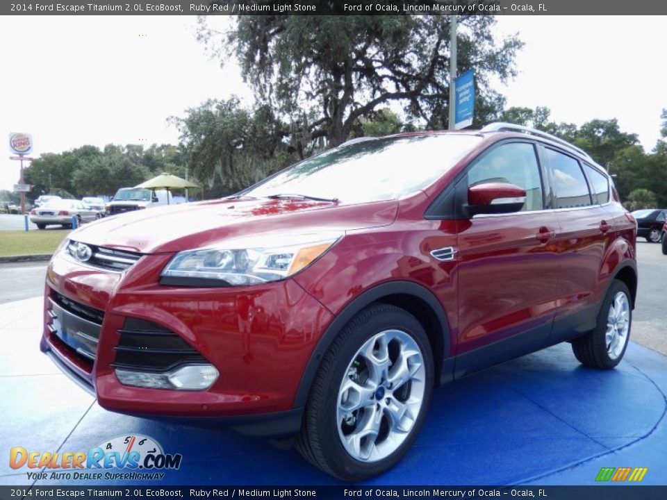 2014 Ford Escape Titanium 2.0L EcoBoost Ruby Red / Medium Light Stone Photo #1