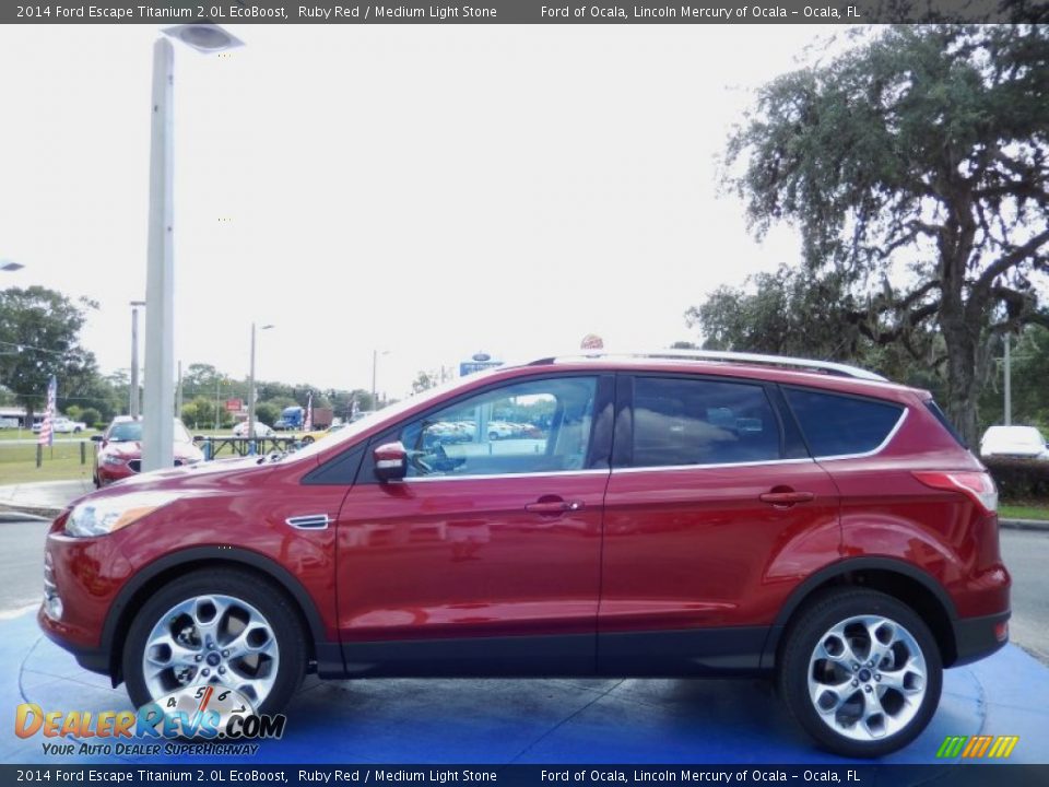 2014 Ford Escape Titanium 2.0L EcoBoost Ruby Red / Medium Light Stone Photo #2