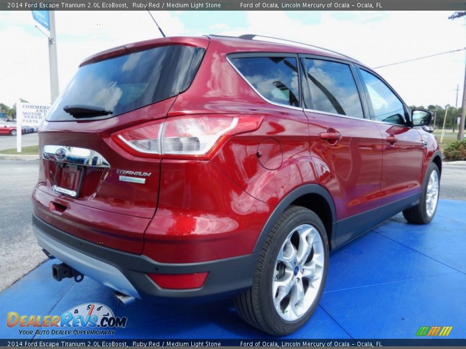2014 Ford Escape Titanium 2.0L EcoBoost Ruby Red / Medium Light Stone Photo #3