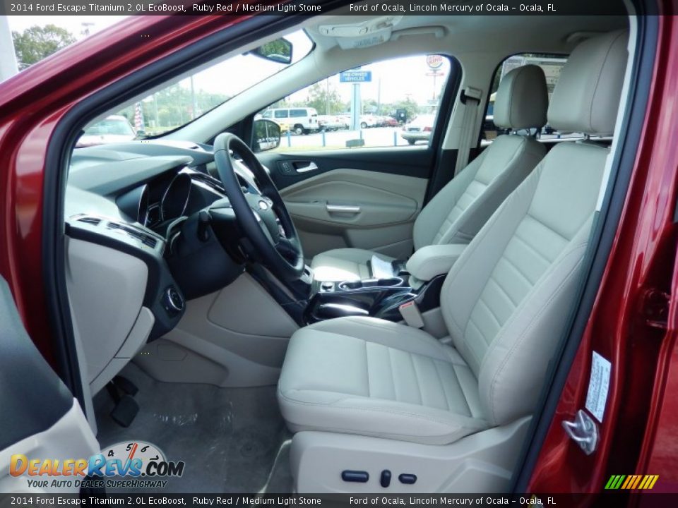 2014 Ford Escape Titanium 2.0L EcoBoost Ruby Red / Medium Light Stone Photo #6