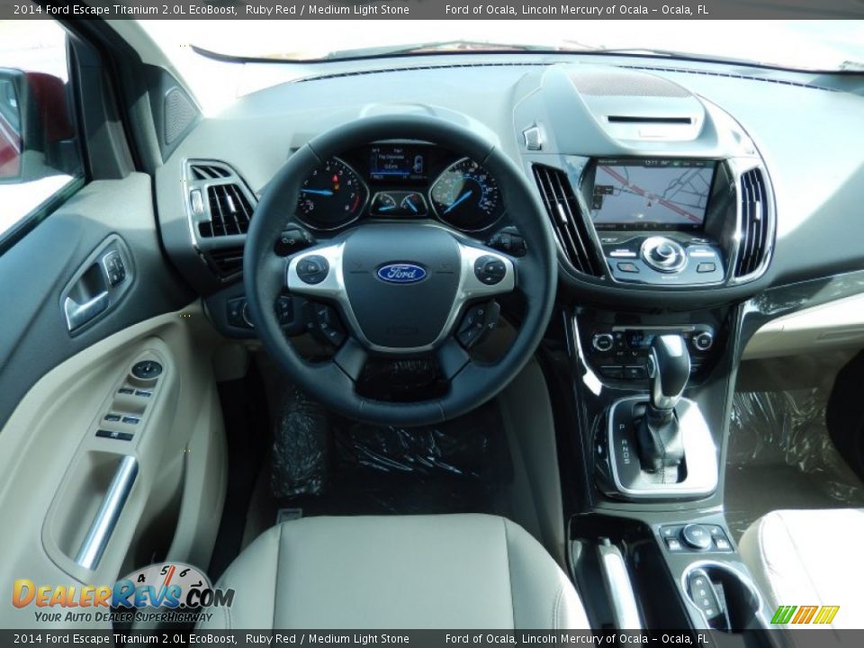 2014 Ford Escape Titanium 2.0L EcoBoost Ruby Red / Medium Light Stone Photo #8