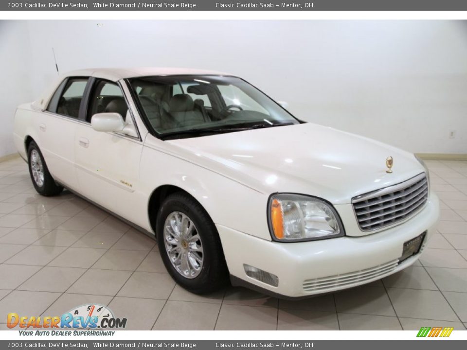 2003 Cadillac DeVille Sedan White Diamond / Neutral Shale Beige Photo #1