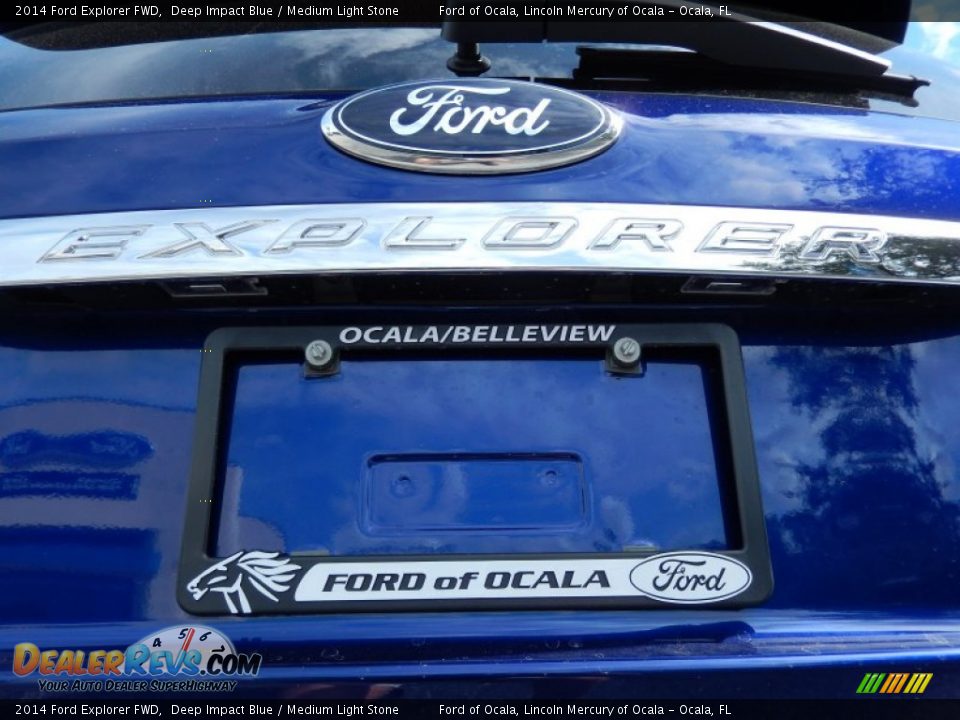 2014 Ford Explorer FWD Deep Impact Blue / Medium Light Stone Photo #4