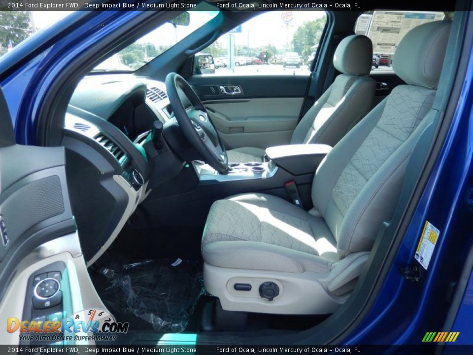 2014 Ford Explorer FWD Deep Impact Blue / Medium Light Stone Photo #6