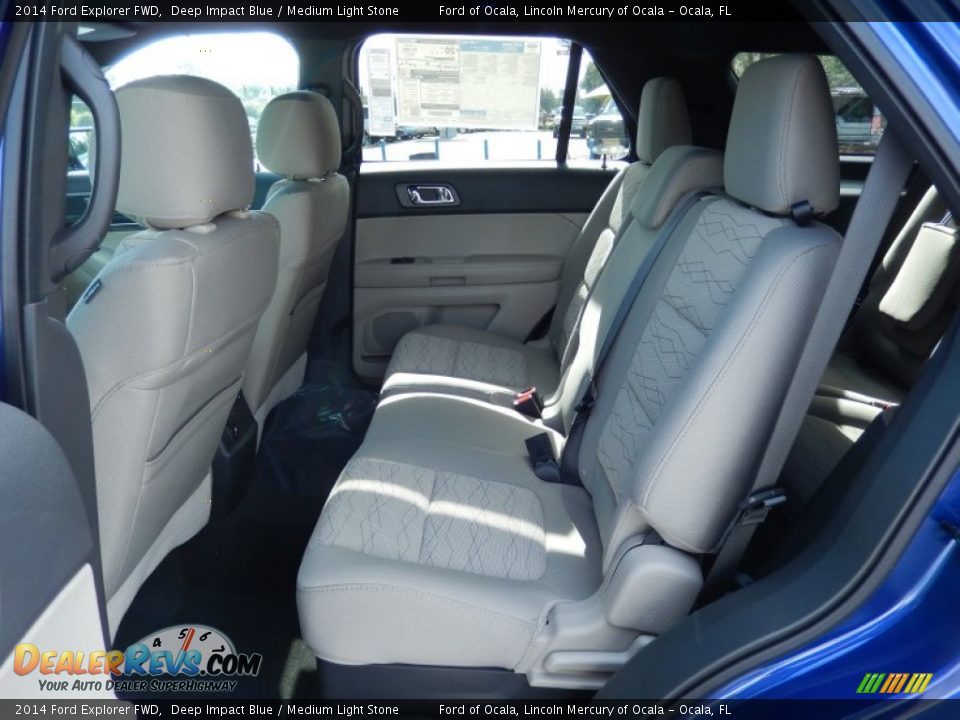 2014 Ford Explorer FWD Deep Impact Blue / Medium Light Stone Photo #7