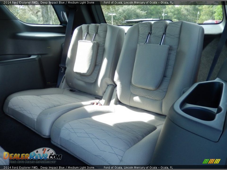 2014 Ford Explorer FWD Deep Impact Blue / Medium Light Stone Photo #8