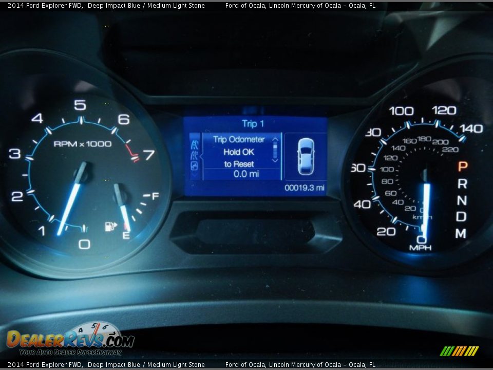 2014 Ford Explorer FWD Deep Impact Blue / Medium Light Stone Photo #10