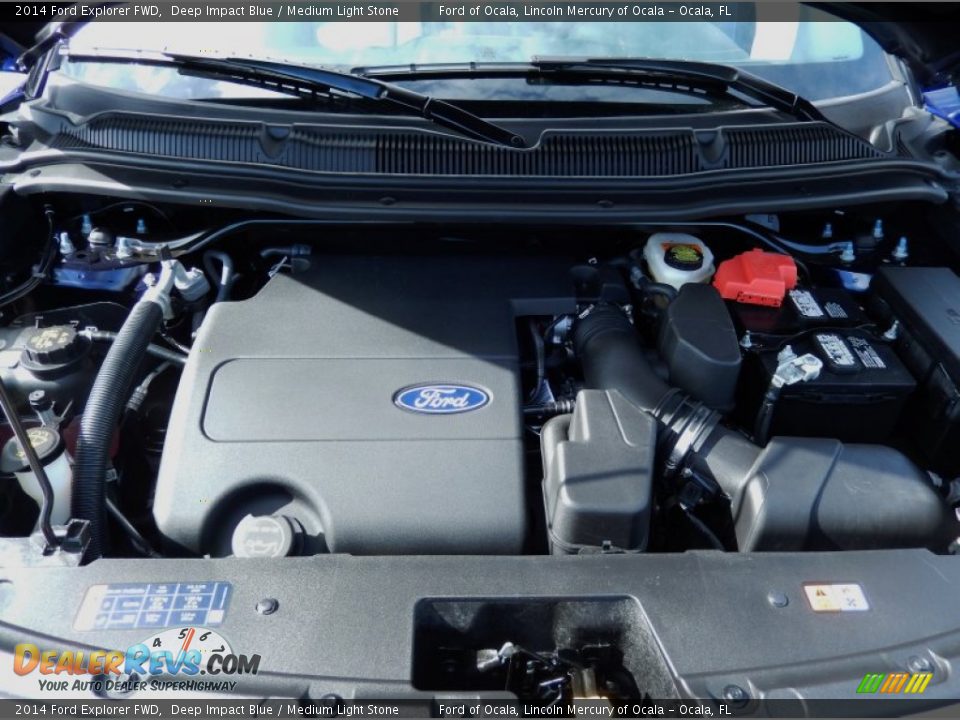 2014 Ford Explorer FWD Deep Impact Blue / Medium Light Stone Photo #12