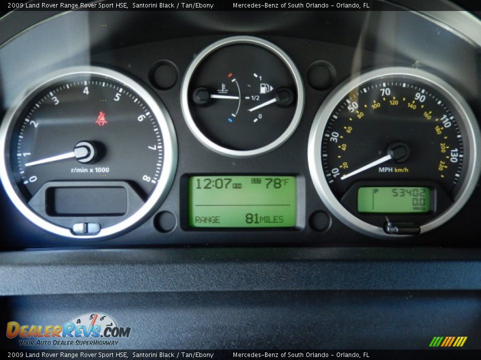 2009 Land Rover Range Rover Sport HSE Santorini Black / Tan/Ebony Photo #22