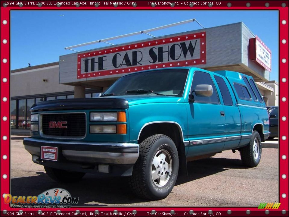 1994 GMC Sierra 1500 SLE Extended Cab 4x4 Bright Teal Metallic / Gray Photo #1