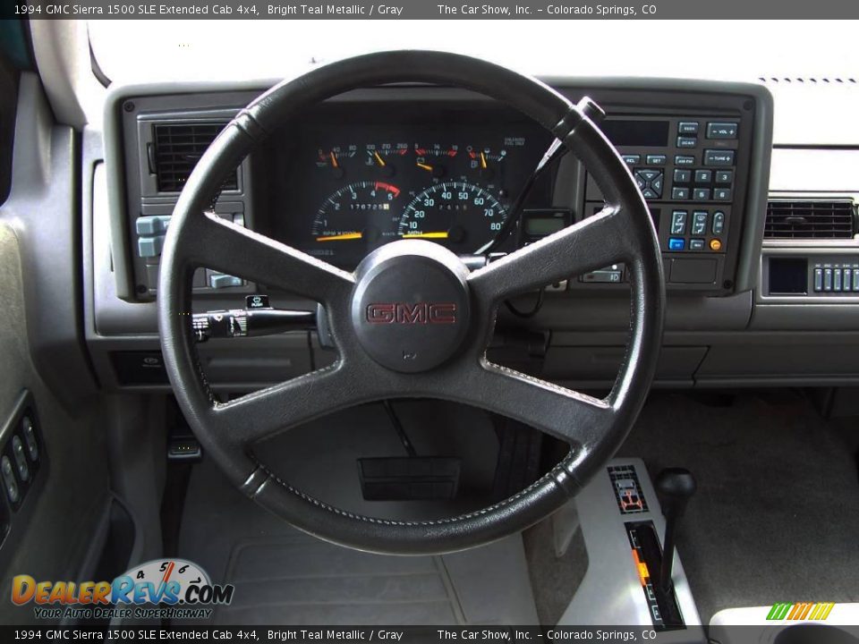 1994 GMC Sierra 1500 SLE Extended Cab 4x4 Bright Teal Metallic / Gray Photo #8