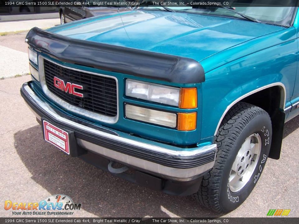 1994 GMC Sierra 1500 SLE Extended Cab 4x4 Bright Teal Metallic / Gray Photo #14