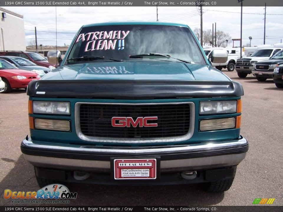 1994 GMC Sierra 1500 SLE Extended Cab 4x4 Bright Teal Metallic / Gray Photo #20