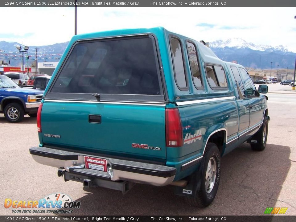 1994 GMC Sierra 1500 SLE Extended Cab 4x4 Bright Teal Metallic / Gray Photo #22