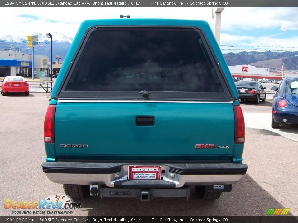 1994 GMC Sierra 1500 SLE Extended Cab 4x4 Bright Teal Metallic / Gray Photo #23