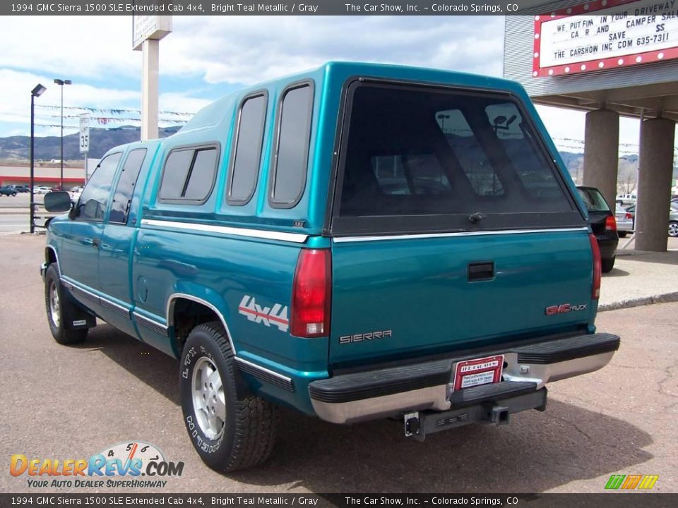 1994 GMC Sierra 1500 SLE Extended Cab 4x4 Bright Teal Metallic / Gray Photo #24